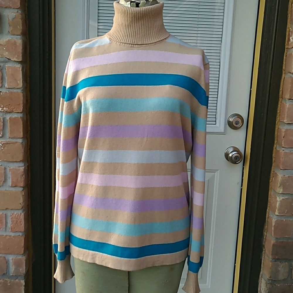 Escada Sport Stripped Turtleneck Sweater